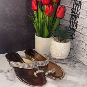 Sandals with Silver Rhinestones